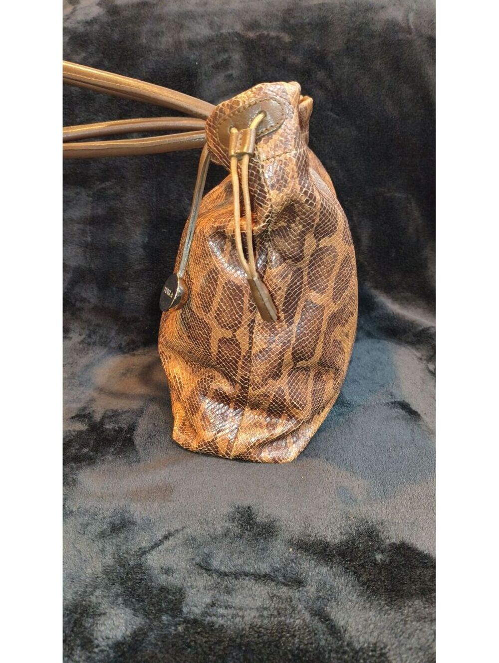 Furla Python Embossed Leather Hand Bag - Picture 3 of 8